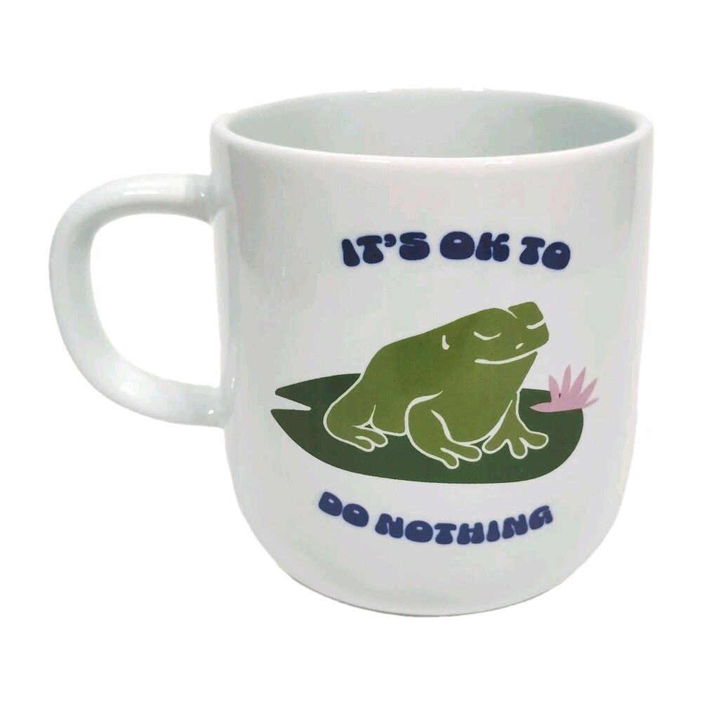 Urban Outfitters Ok Frog Mug It's Okay To Do Nothing Coffee Cup Lily Pad